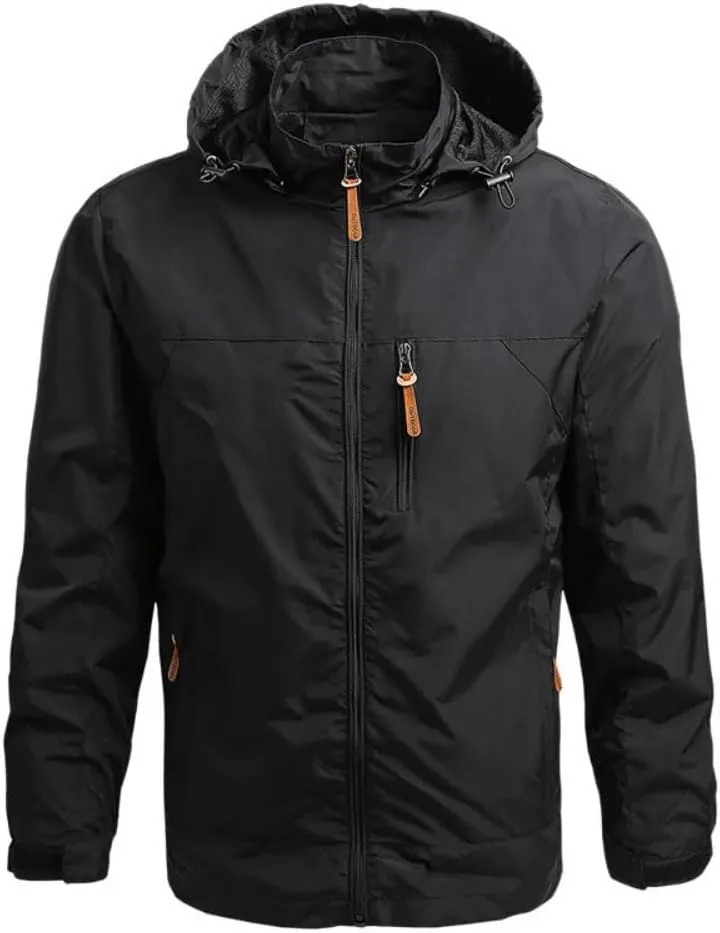 Men's Large Size Warm Hooded Jacket Spring Camping Mountaineering Jacket Casual Fashion