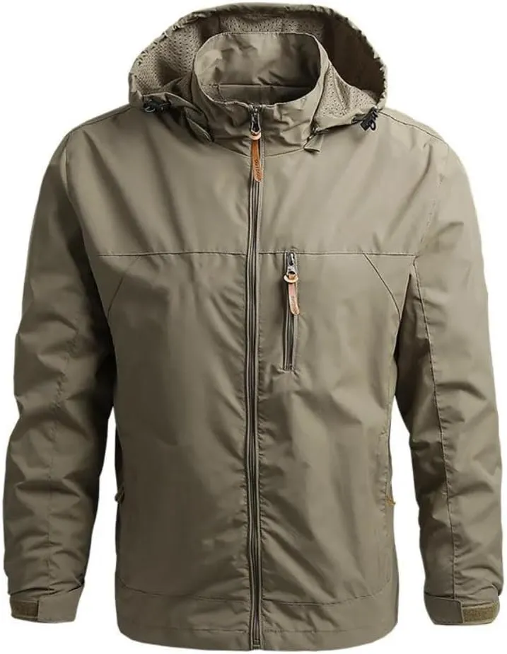 Men's Large Size Warm Hooded Jacket Spring Camping Mountaineering Jacket Casual Fashion