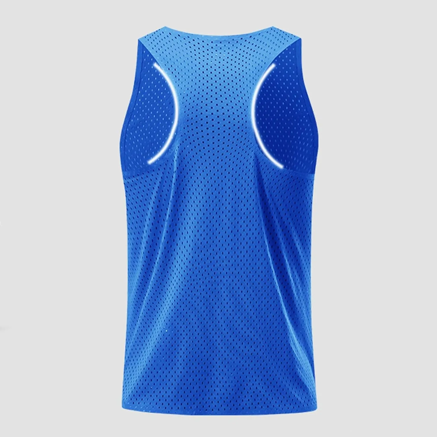 Men's Mesh Breathable Workout Tank Tops, Lightweight Quick Dry Sports Training Sleeveless Shirts Fashion Racerback Tees