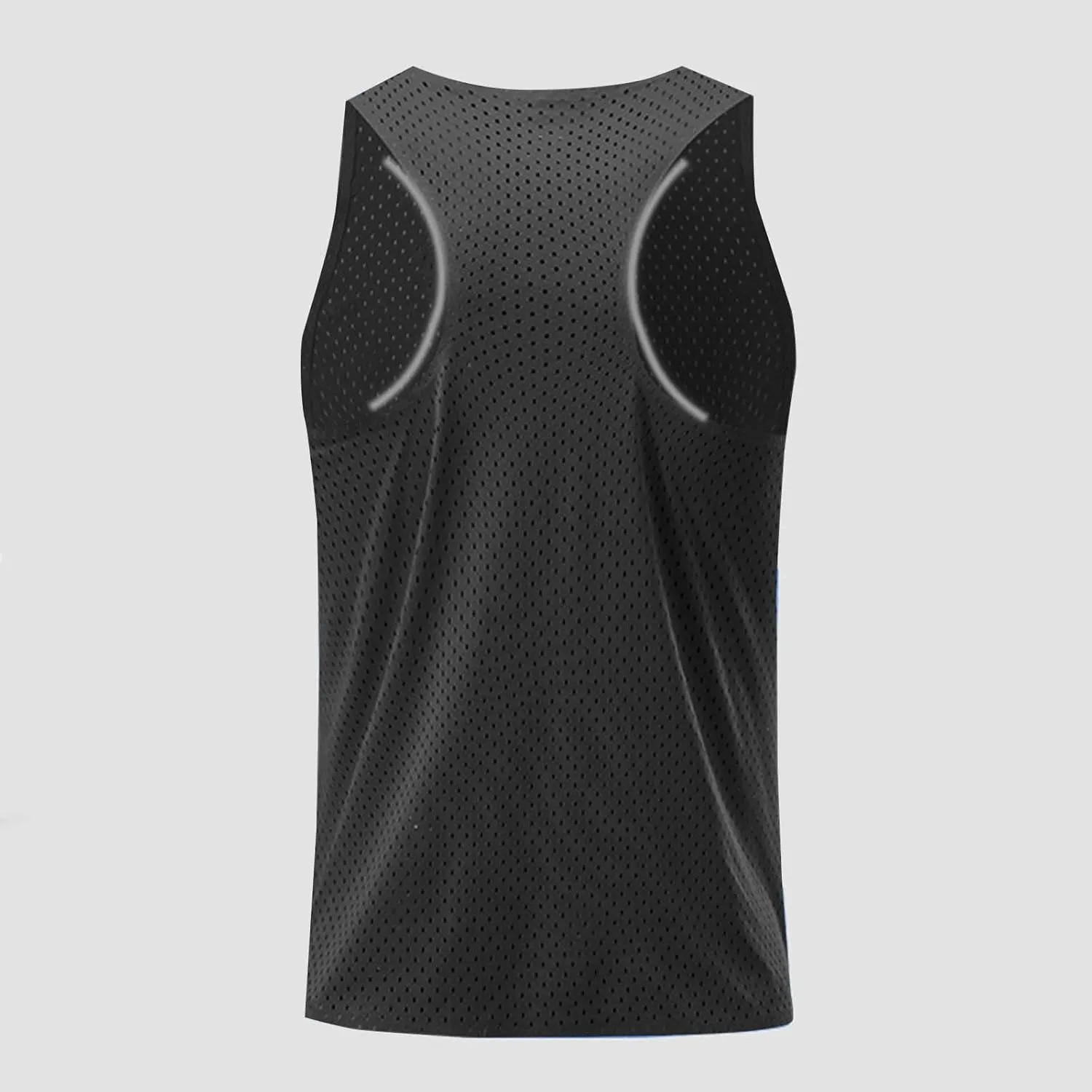 Men's Mesh Breathable Workout Tank Tops, Lightweight Quick Dry Sports Training Sleeveless Shirts Fashion Racerback Tees
