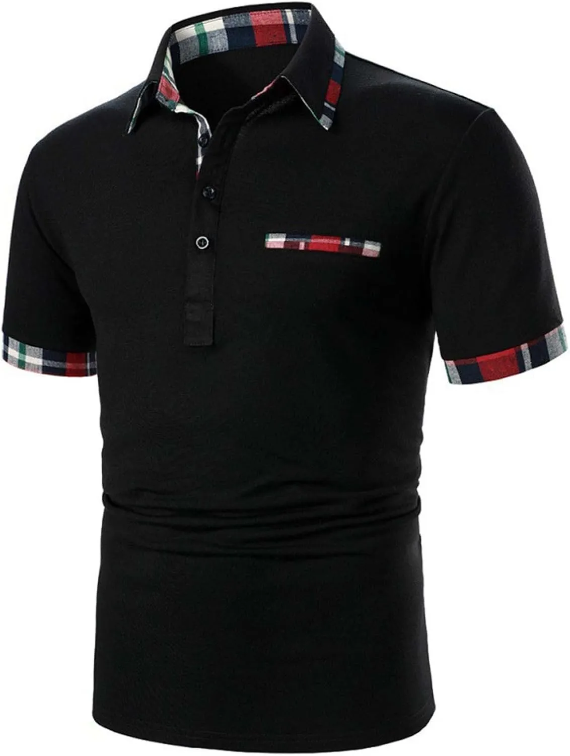 Mens Polo Shirts Short Sleeve Slim Fit Casual Button up Collared Lightweight Summer Comfy Golf Polos Workout Shirts