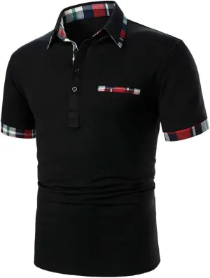 Mens Polo Shirts Short Sleeve Slim Fit Casual Button up Collared Lightweight Summer Comfy Golf Polos Workout Shirts