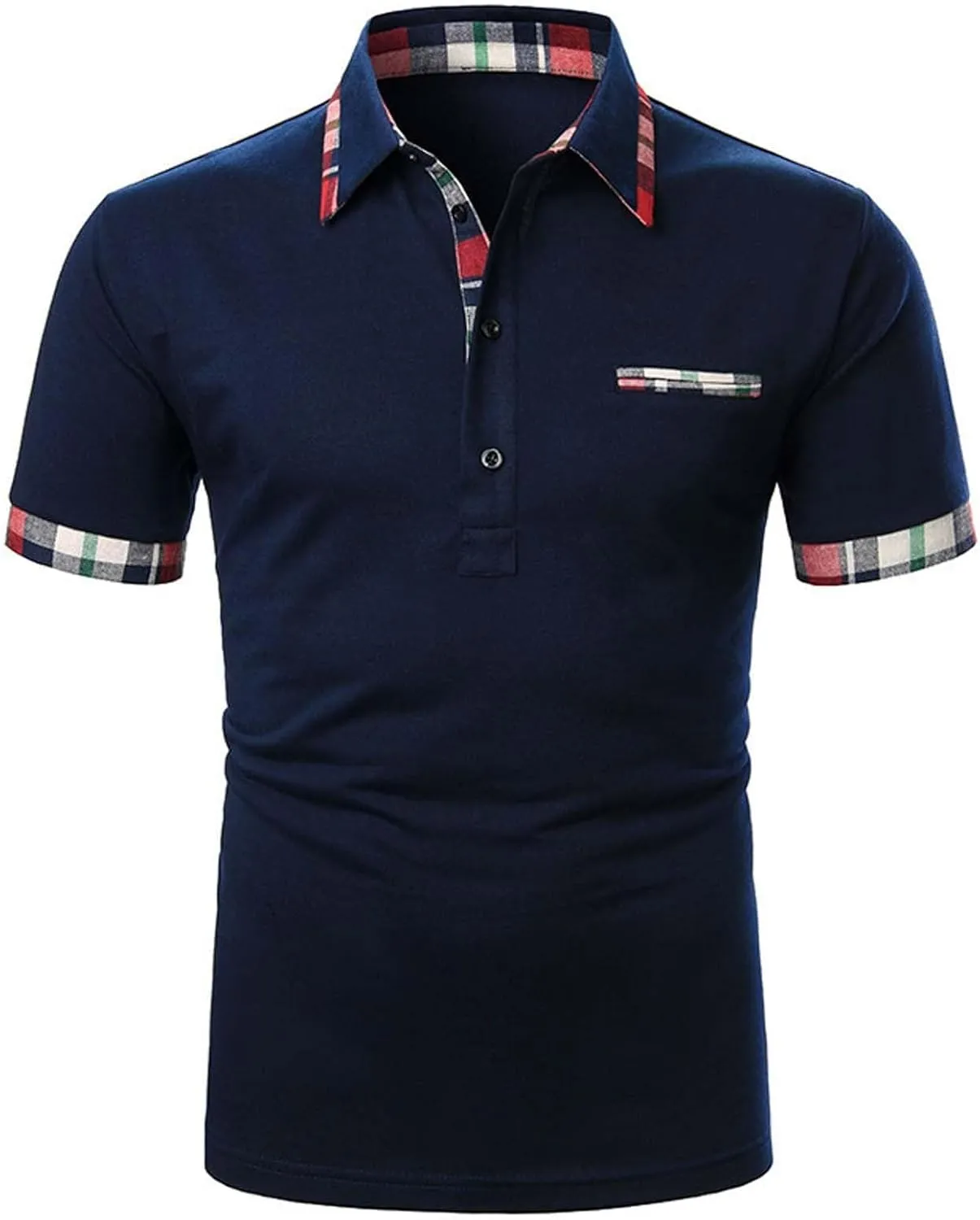 Mens Polo Shirts Short Sleeve Slim Fit Casual Button up Collared Lightweight Summer Comfy Golf Polos Workout Shirts