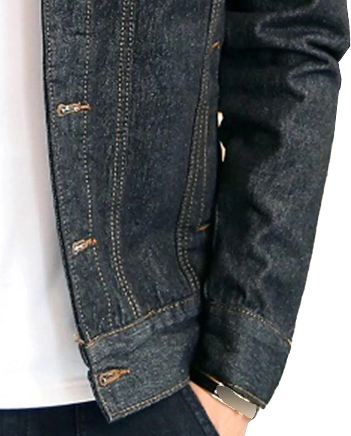 Men's Slim Fit Denim Jacket Long Sleeve Button Down Lapel Jean Jacket Distressed Casual Trucker Coat