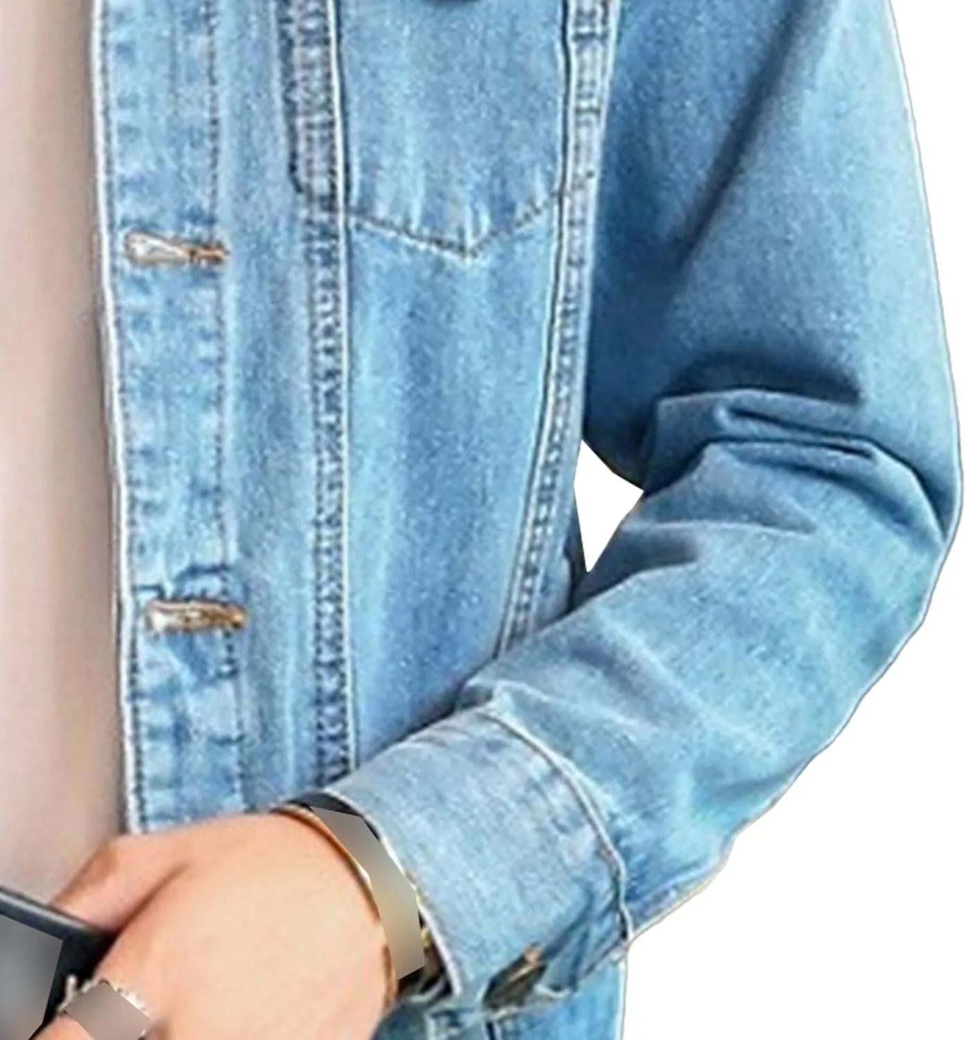 Men's Slim Fit Denim Jacket Long Sleeve Button Down Lapel Jean Jacket Distressed Casual Trucker Coat