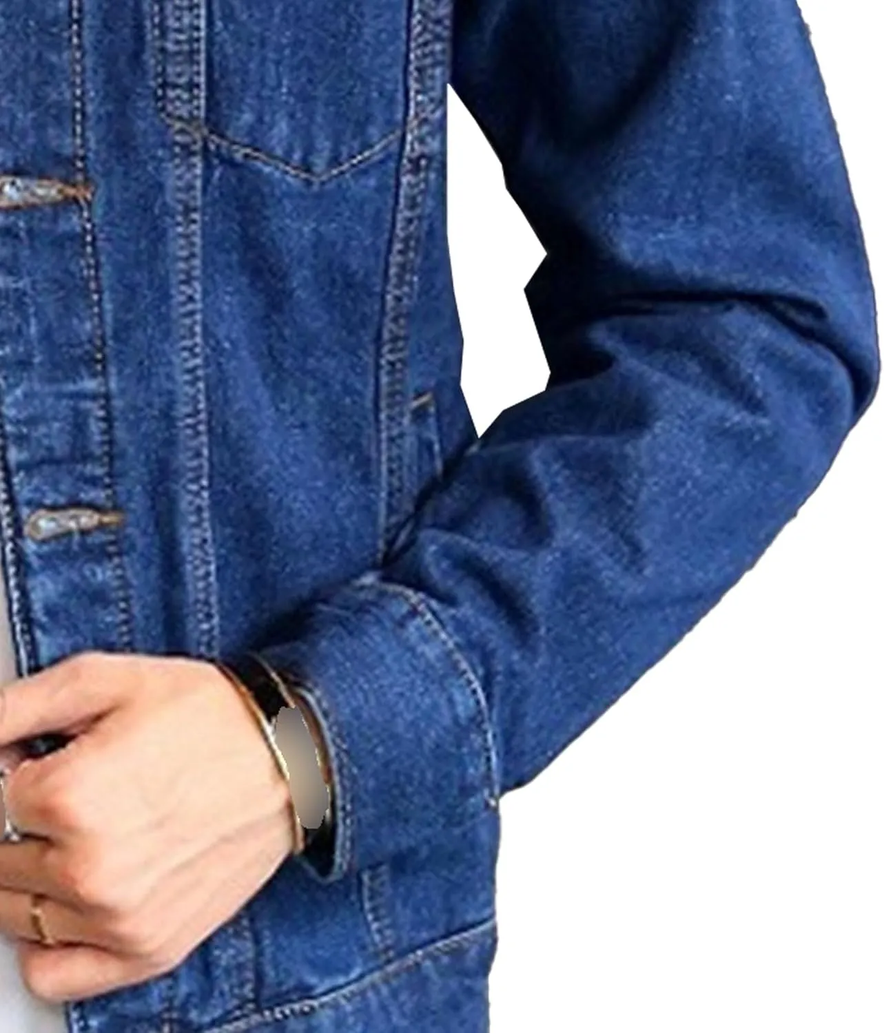 Men's Slim Fit Denim Jacket Long Sleeve Button Down Lapel Jean Jacket Distressed Casual Trucker Coat