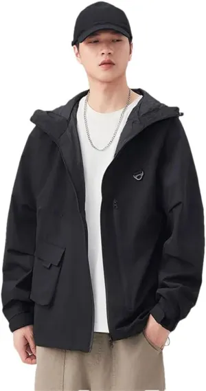 Men's Spring Outdoor Hooded Jacket Multi-Pocket Mountaineering Hiking Sports Fashion Jacket