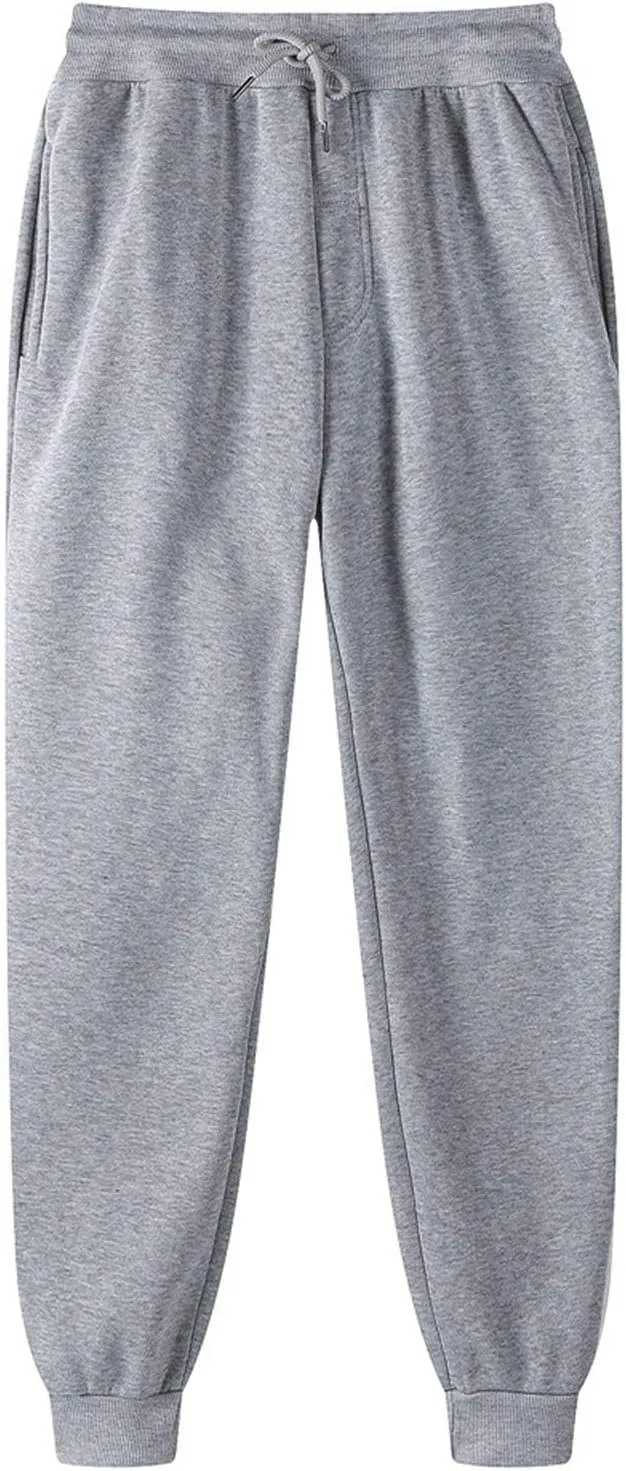 Men's Sweatpants with Pockets Drawstring Casual Fleece Joggers Loose Fit Open Bottom Athletic Cinch Bottoms for Men
