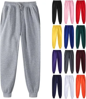 Men's Sweatpants with Pockets Drawstring Casual Fleece Joggers Loose Fit Open Bottom Athletic Cinch Bottoms for Men