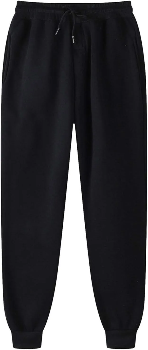 Men's Sweatpants with Pockets Drawstring Casual Fleece Joggers Loose Fit Open Bottom Athletic Cinch Bottoms for Men