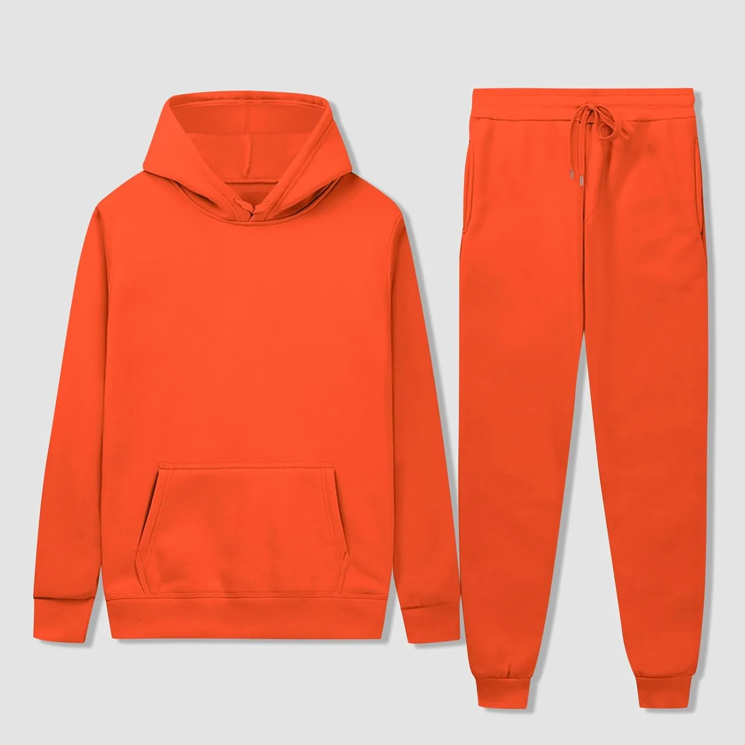 Mens Sweatsuit Hoodie Jogger Set 2 Piece Outfits Fleece Lined Sweatshirt Sweatpants Tracksuit with Pockets