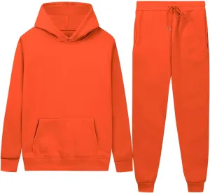 Mens Sweatsuit Hoodie Jogger Set 2 Piece Outfits Fleece Lined Sweatshirt Sweatpants Tracksuit with Pockets