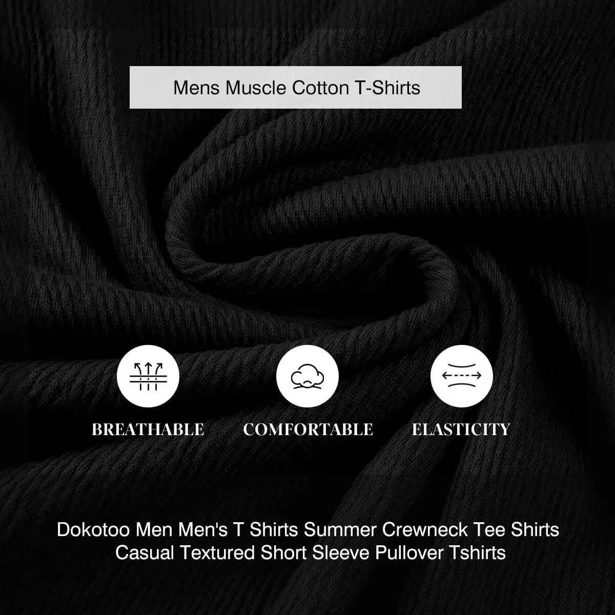 Men's T-Shirts Cotton Short Sleeve Crewneck Textured Knit Tees Shirts Summer Casual Solid Basic Tops