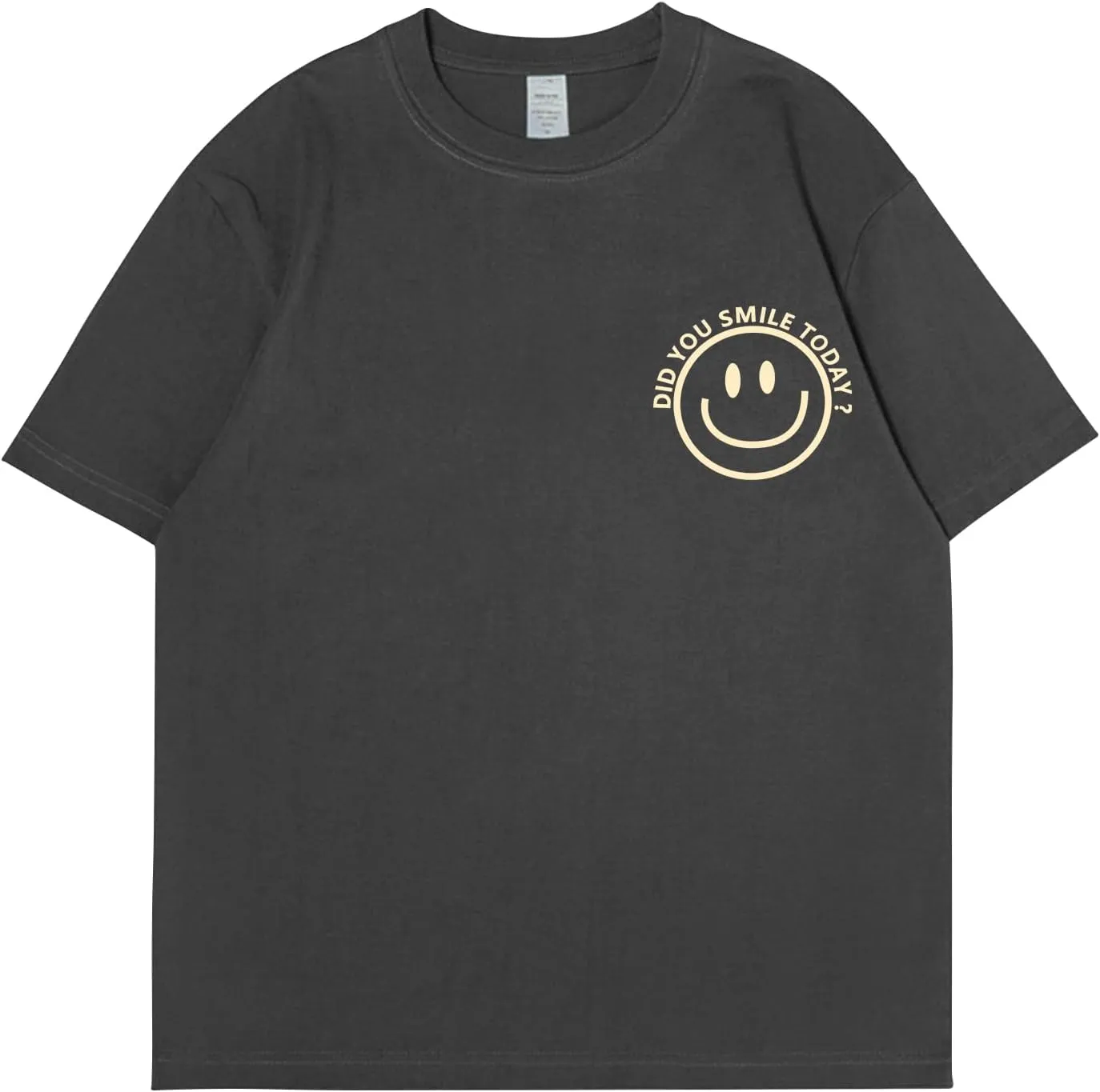 Men's T Shirts Smile Face Graphic Tees Oversized Tshirts Heavyweight Athletic Workout Short Sleeve Cotton Tops