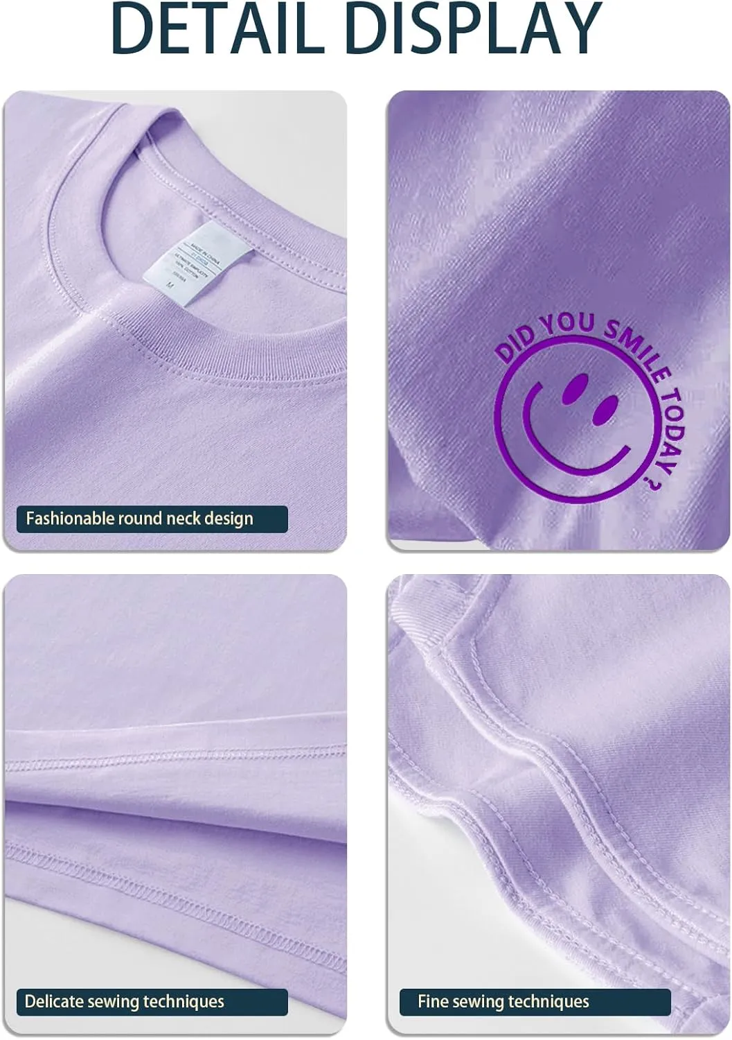 Men's T Shirts Smile Face Graphic Tees Oversized Tshirts Heavyweight Athletic Workout Short Sleeve Cotton Tops