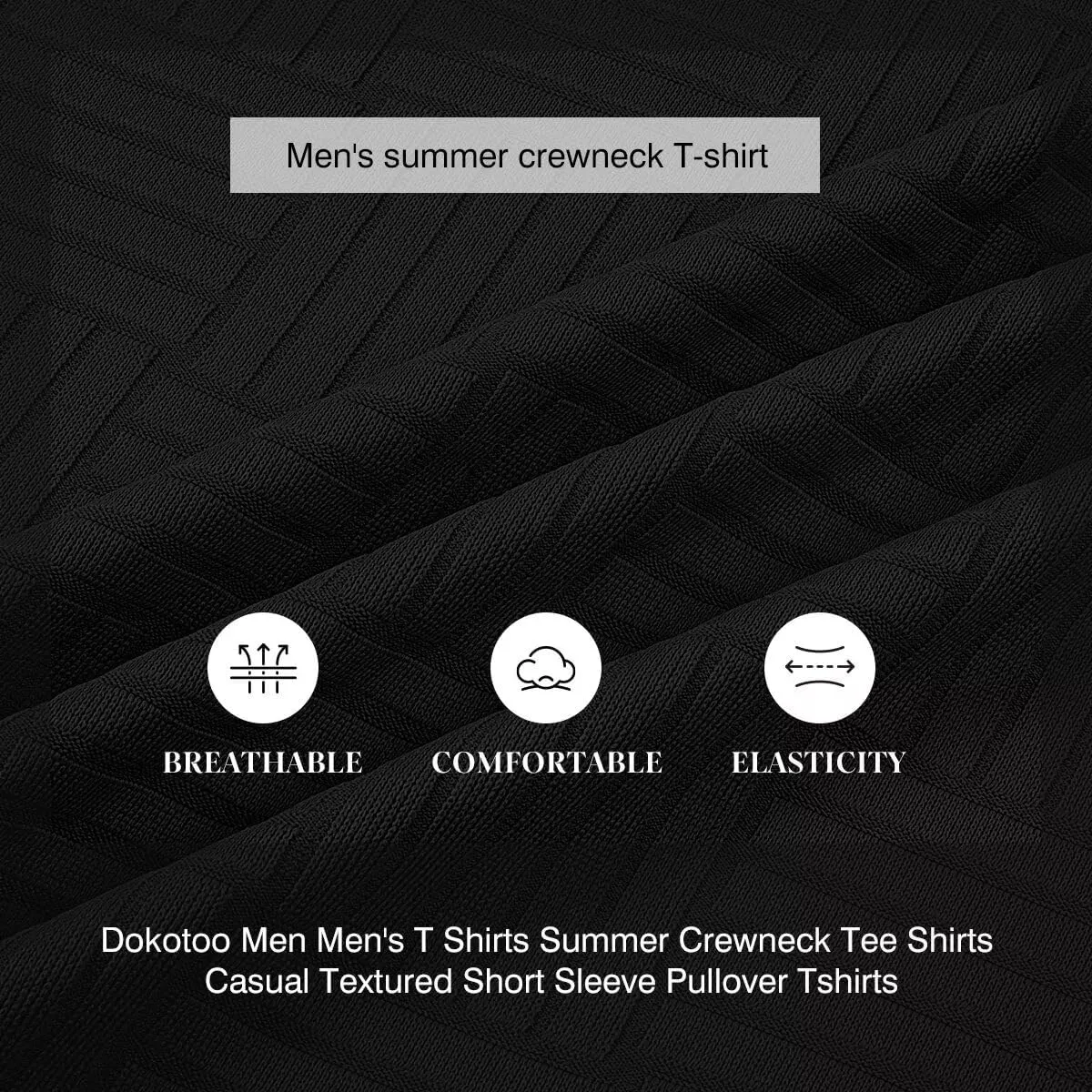 Men's T Shirts Summer Crewneck Tee Shirts Casual Textured Short Sleeve Pullover Tshirts