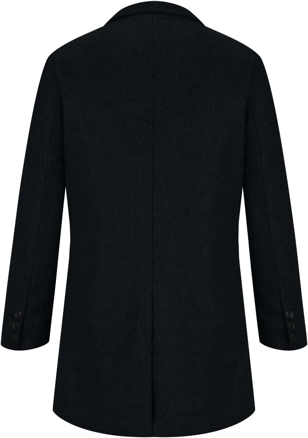 Men's Trench Coat Casual Wool Blend Long Jacket Coats Oversized Single Breasted Lapel 2024 Fall Winter Trenchcoat
