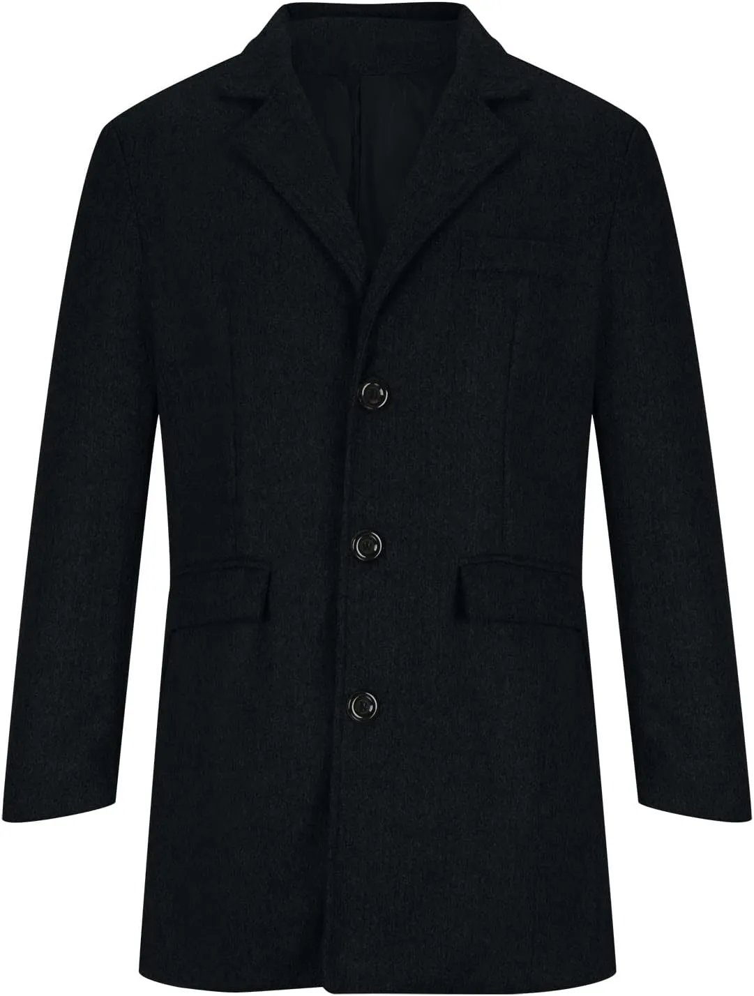 Men's Trench Coat Casual Wool Blend Long Jacket Coats Oversized Single Breasted Lapel 2024 Fall Winter Trenchcoat