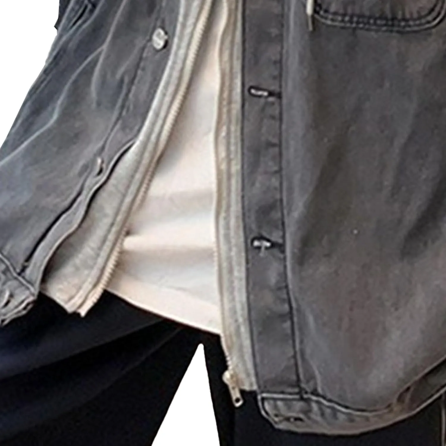 Men's Two Fake Hooded Denim Jackets Spring Fall Single Breasted Cowboys Coat Trendy Long Sleeve Hoodies Outwear
