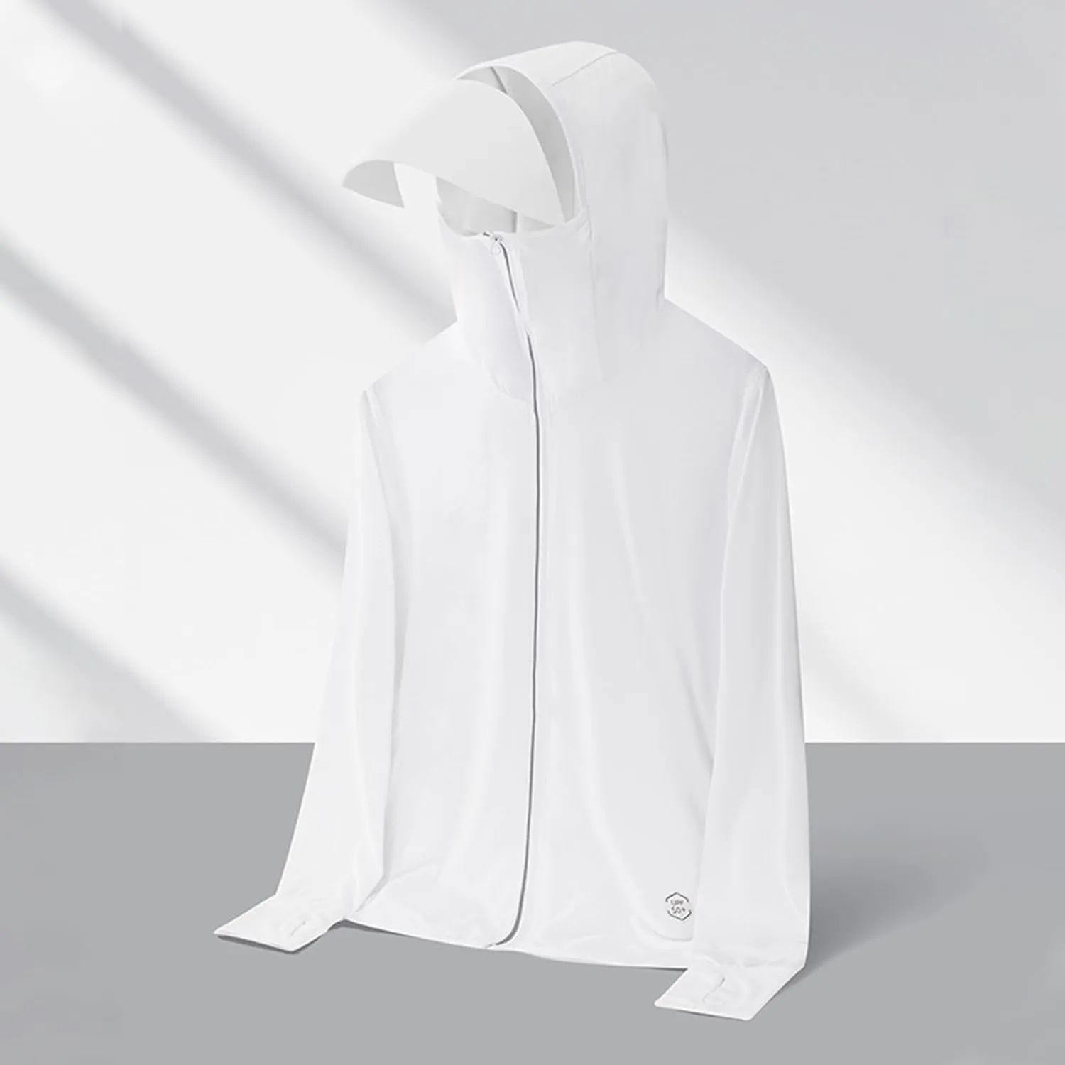 Mens UPF 50  Light Jacket Full Zip Sun Protection Hoodies Long Sleeve Stretch Cooling Shirt Unisex UV Hooded Jackets