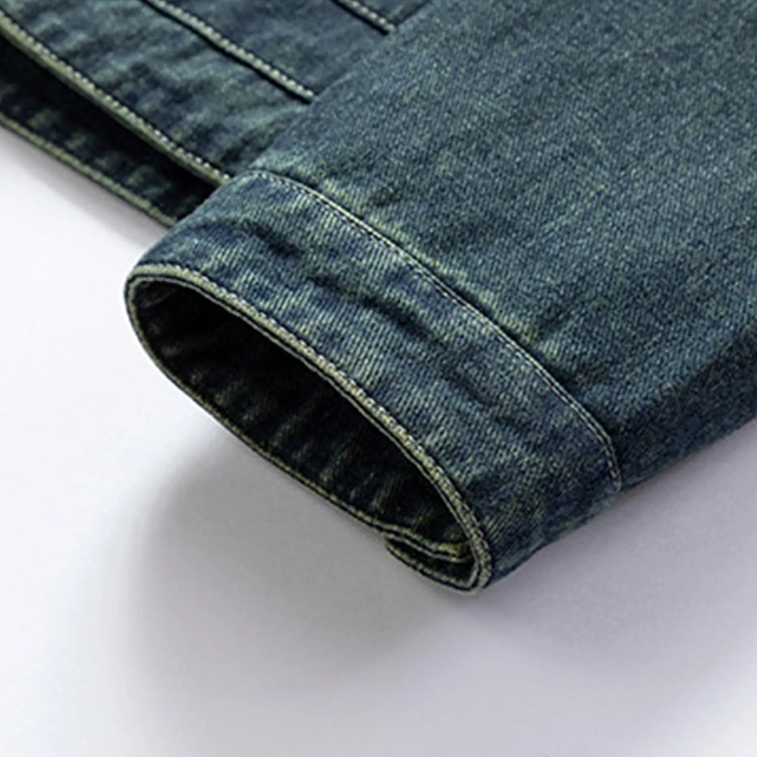 Men's Washed Denim Jacket Long Sleeve Button Down Trucker Coat with Pocket Distressed Casual Fall Jean Jackets