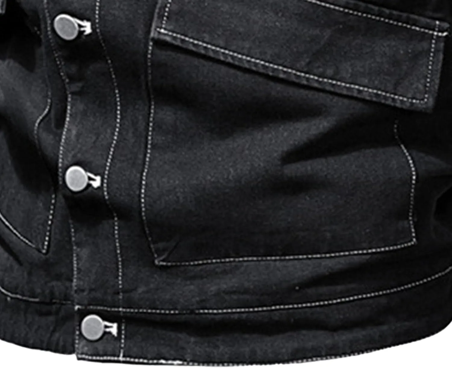 Men's Washed Denim Jacket Long Sleeve Button Down Trucker Coat with Pocket Distressed Casual Fall Jean Jackets