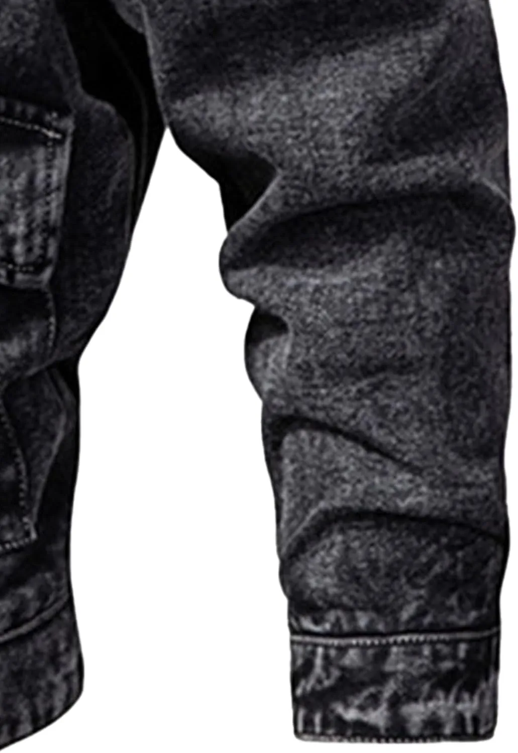 Men's Washed Denim Jacket Long Sleeve Button Down Trucker Coat with Pocket Distressed Casual Fall Jean Jackets