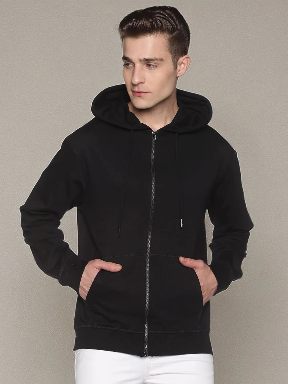 Mens Zip Up Hoodie of Cotton Fleece Heavyweight sweatshirt hoodie