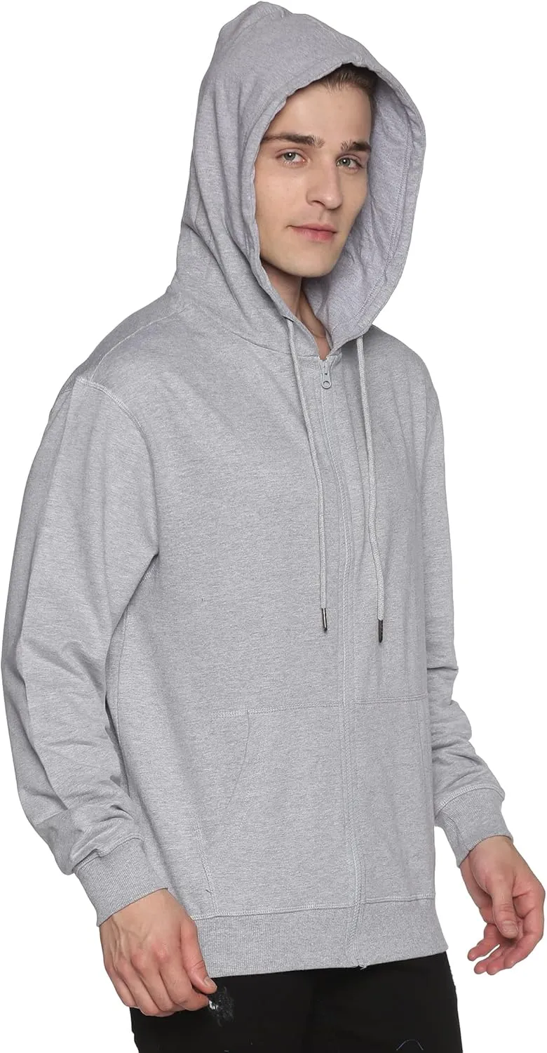 Mens Zip Up Hoodie of Cotton Fleece Heavyweight sweatshirt hoodie