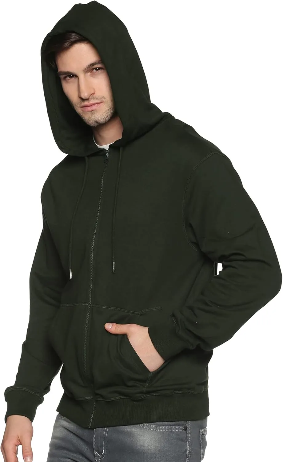Mens Zip Up Hoodie of Cotton Fleece Heavyweight sweatshirt hoodie