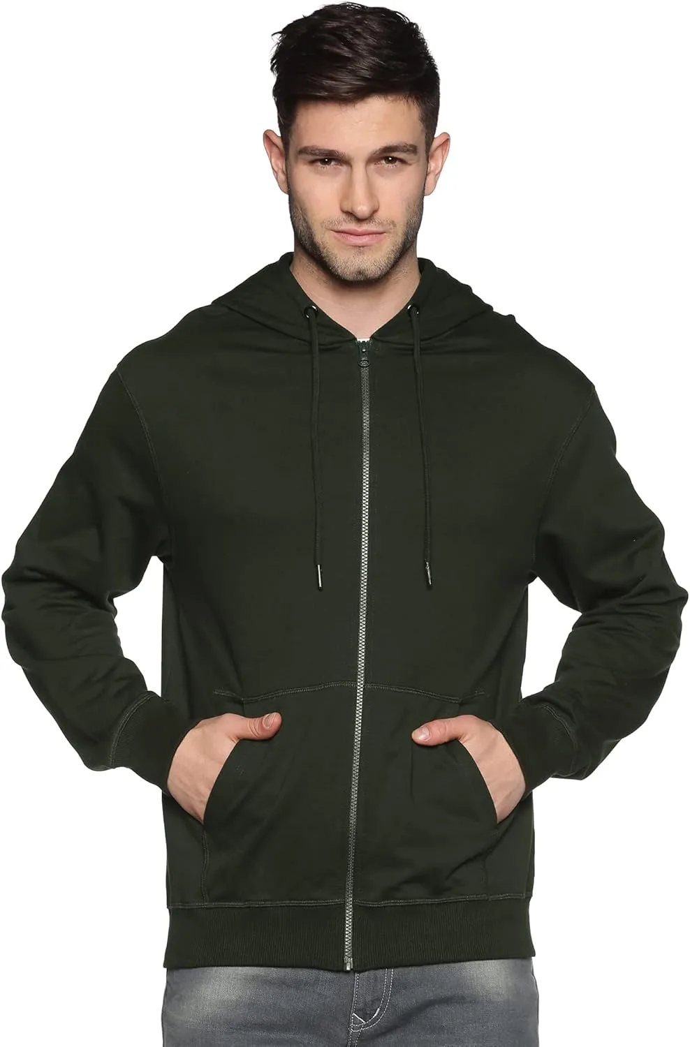 Mens Zip Up Hoodie of Cotton Fleece Heavyweight sweatshirt hoodie