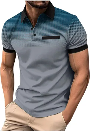 Muscularfit Polo Tshirts Shirts for Men 2024 Causal Stylish Short Sleeve Button Down Henley Shirt Summer Loose Beach Pullover