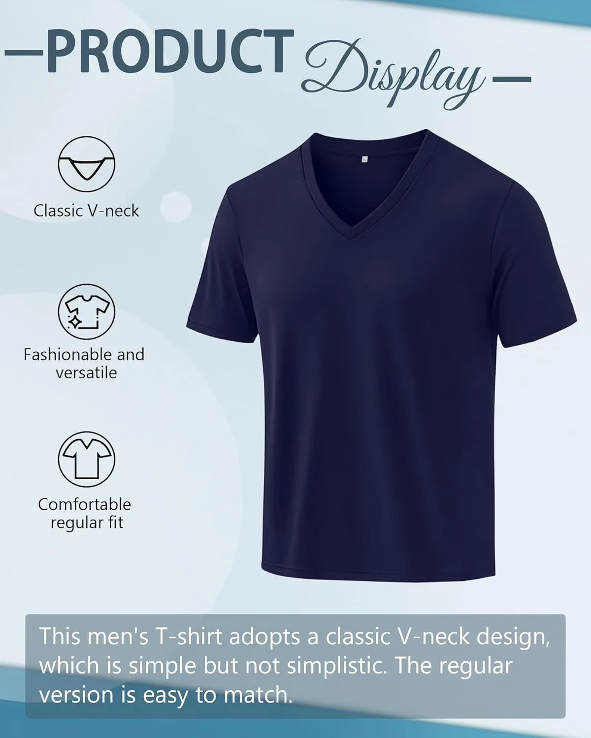 Neer 3 Pack Men's Big and Tall T-Shirts Casual V Neck Short Sleeve 30% Cotton Tee Shirt Summer Basic Soft Fitted Solid Tops