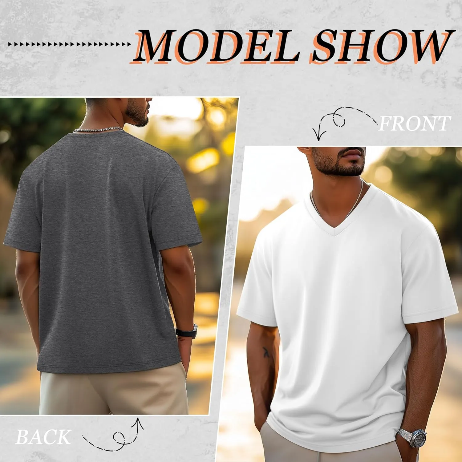 Neer 4 Pack Men's Big and Tall V Neck T-Shirts Casual Short Sleeve Cotton Tee Shirt Plus Size Summer Basic Tops