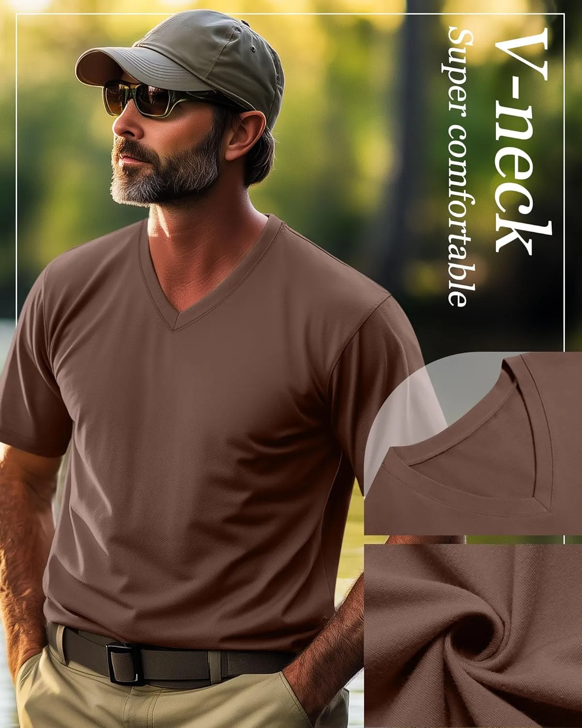 Neer 4 Pack Men's Big and Tall V Neck T-Shirts Casual Short Sleeve Cotton Tee Shirt Plus Size Summer Basic Tops