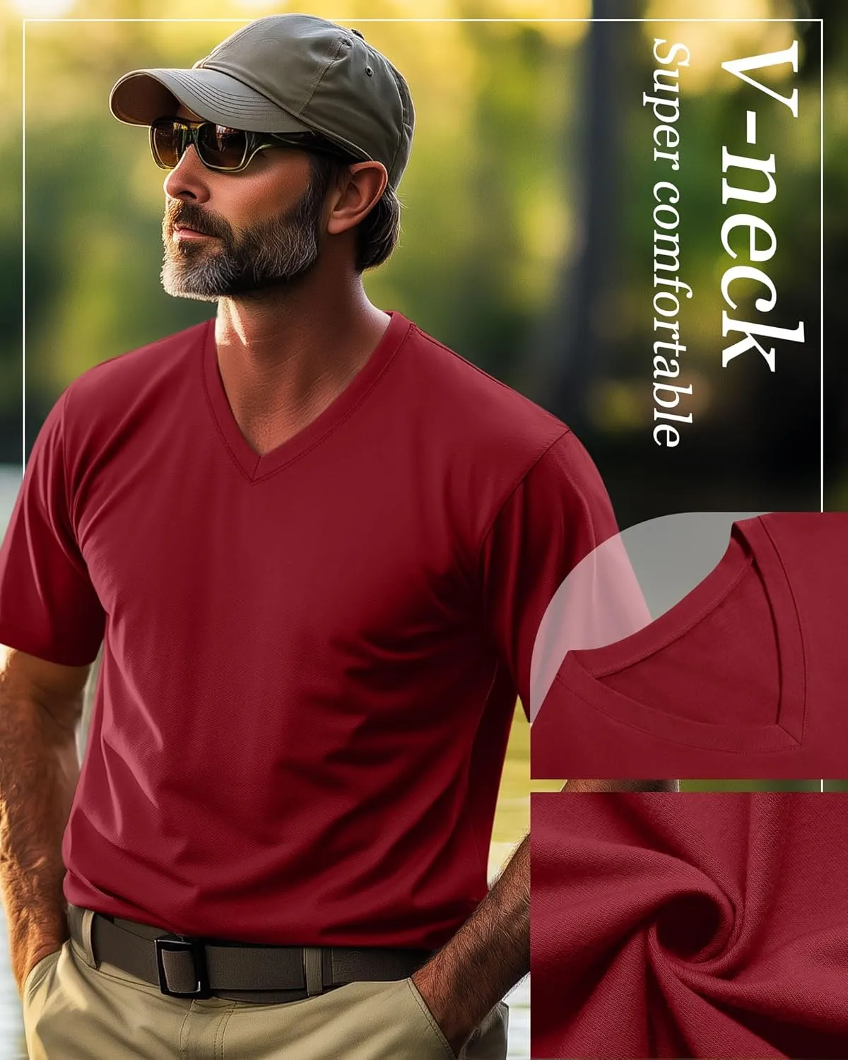 Neer 4 Pack Men's Big and Tall V Neck T-Shirts Casual Short Sleeve Cotton Tee Shirt Plus Size Summer Basic Tops