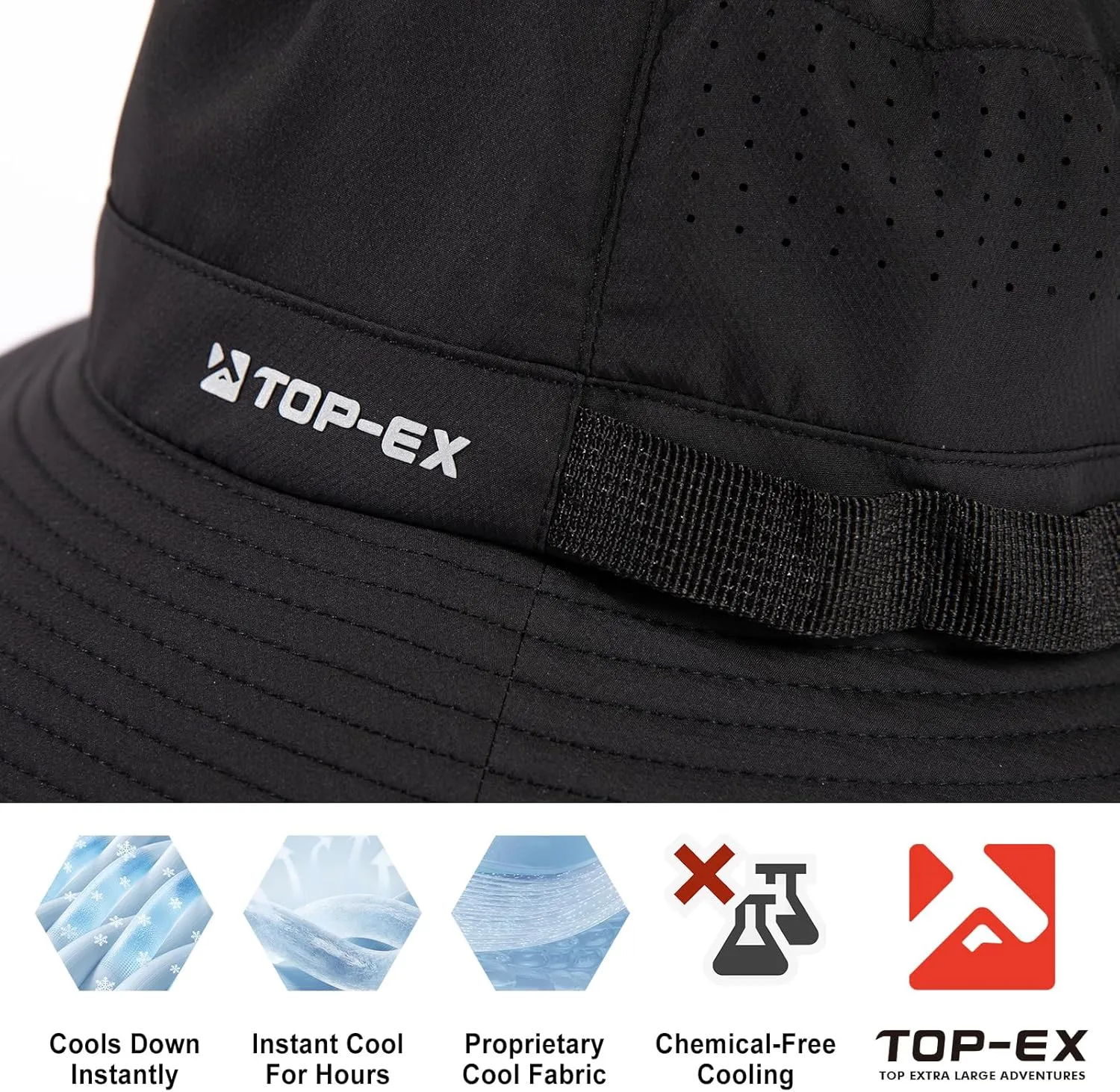 Oversized XL XXL Men's Cooling UPF 50 Sun Hat Lightweight Foldable Wide Brim Bucket Boonie Golf Hiking Fishing