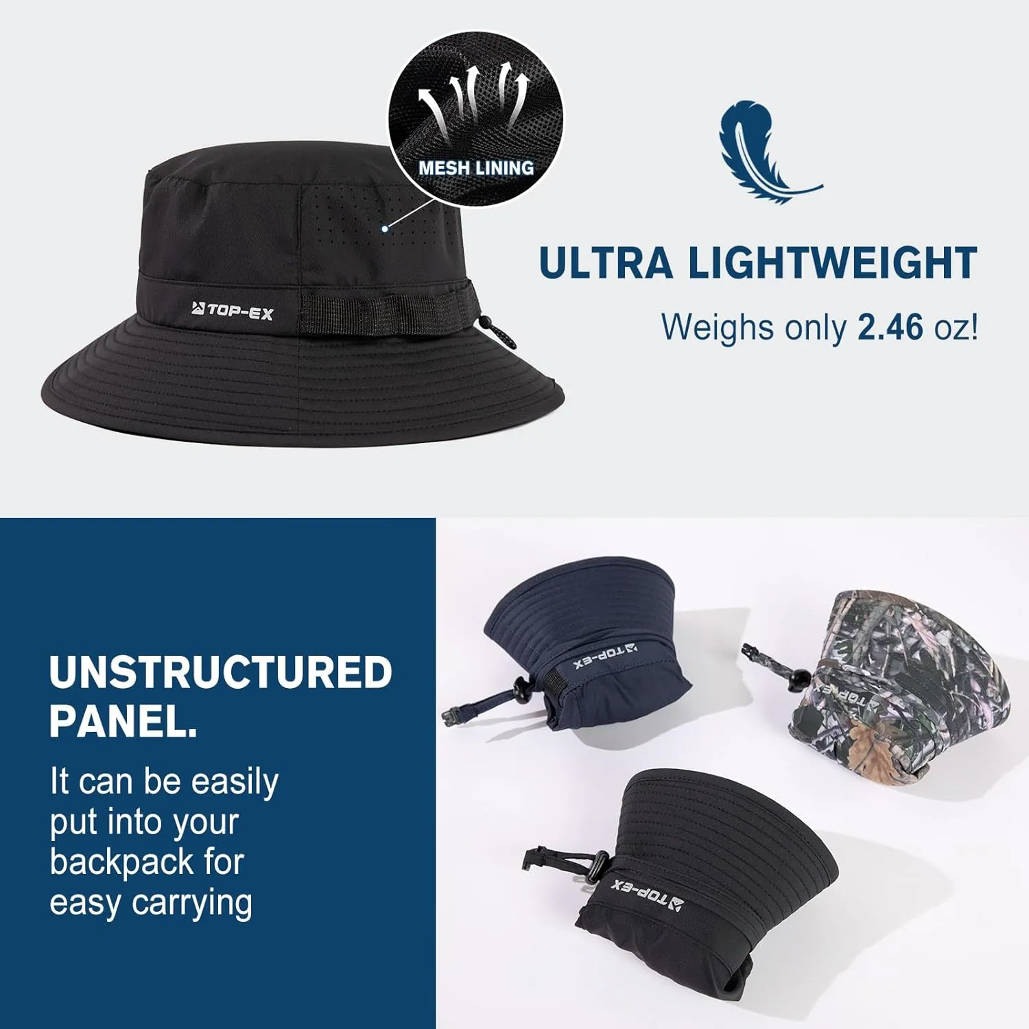 Oversized XL XXL Men's Cooling UPF 50 Sun Hat Lightweight Foldable Wide Brim Bucket Boonie Golf Hiking Fishing