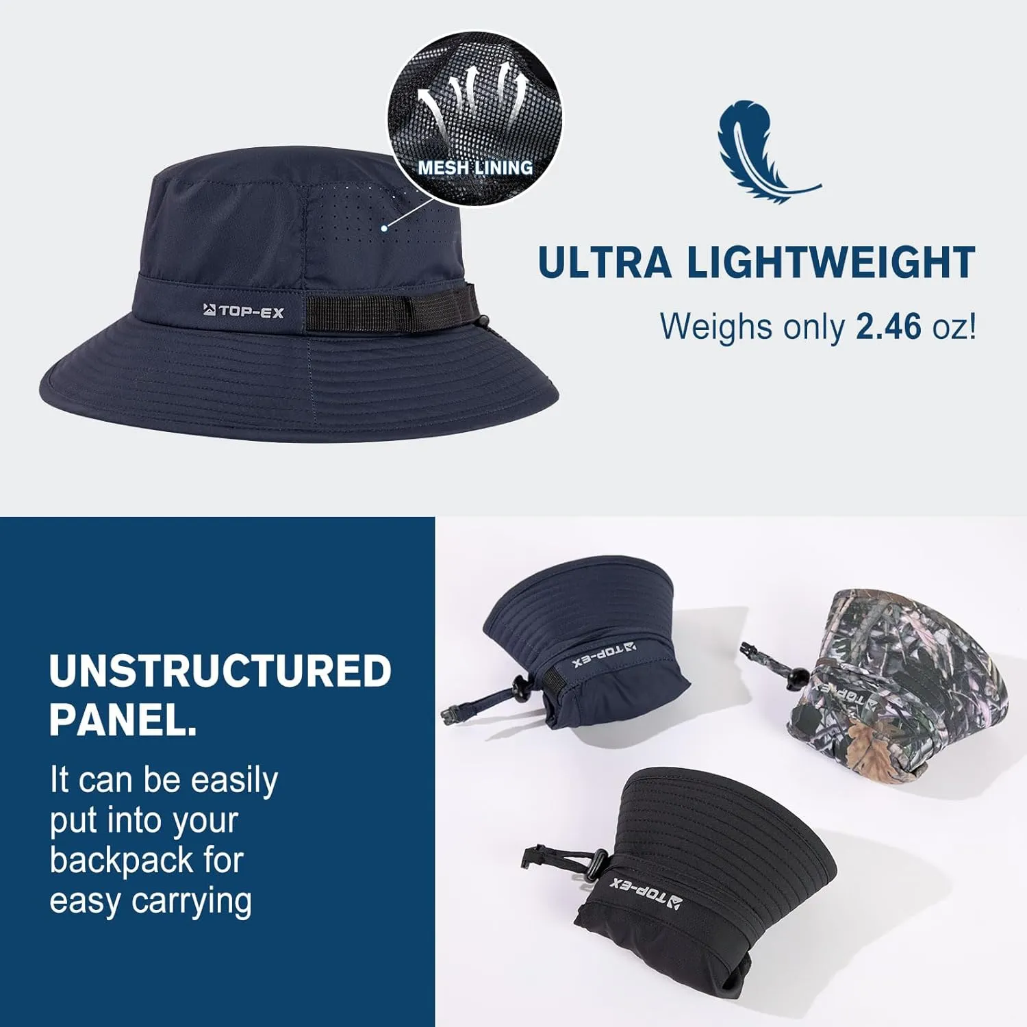 Oversized XL XXL Men's Cooling UPF 50 Sun Hat Lightweight Foldable Wide Brim Bucket Boonie Golf Hiking Fishing