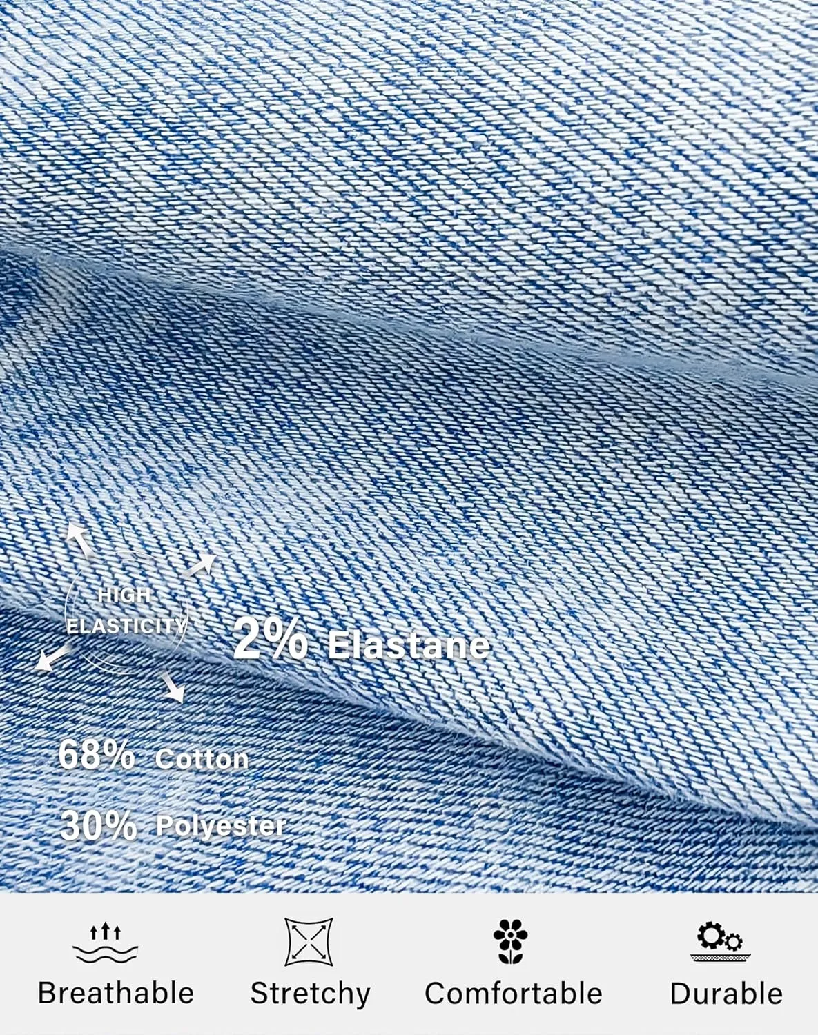 roswear Women's Wide Leg Jeans High Waisted Stretchy Denim Trouser Pants