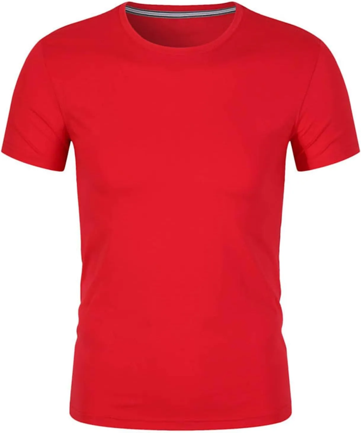 Solid Color Basic Athletic Workout Tees for Men, Short Sleeve Compression Muscle Tops Quick Dry Moisture-Wicking Shirts