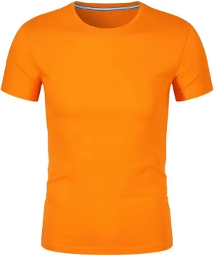 Solid Color Basic Athletic Workout Tees for Men, Short Sleeve Compression Muscle Tops Quick Dry Moisture-Wicking Shirts