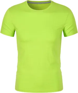 Solid Color Basic Athletic Workout Tees for Men, Short Sleeve Compression Muscle Tops Quick Dry Moisture-Wicking Shirts