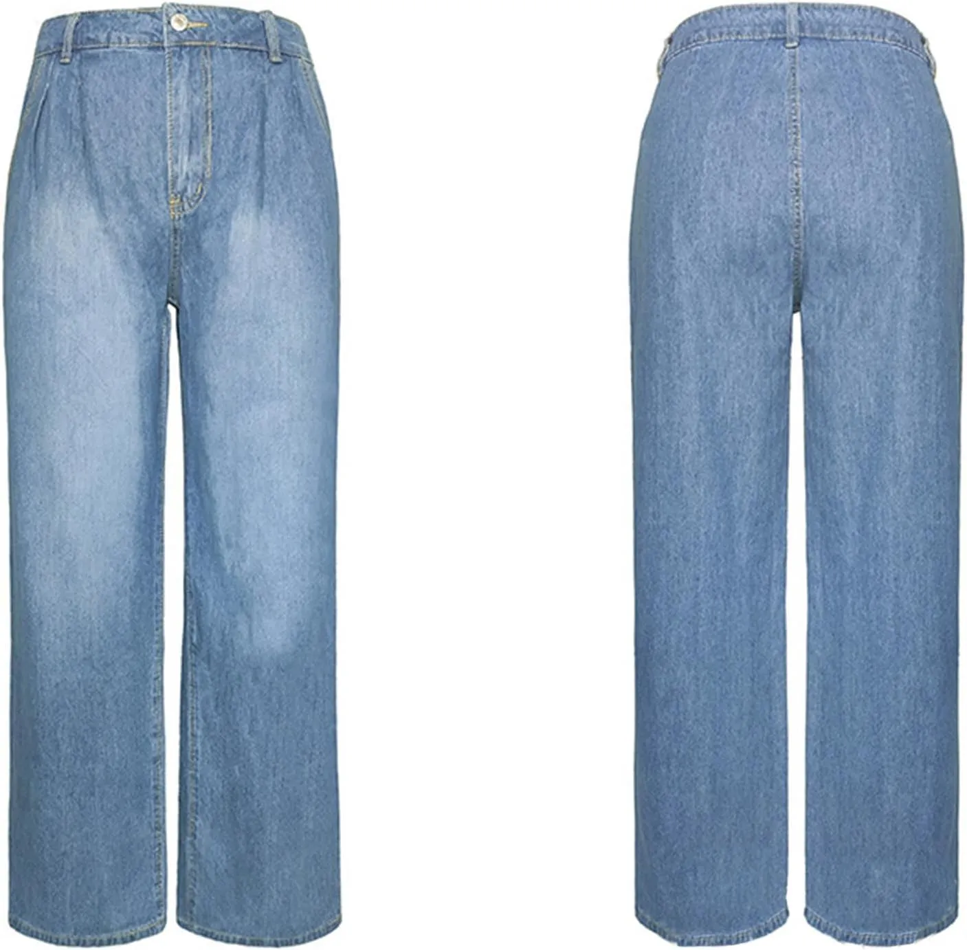 SOMTHRON Women's Wide Leg Jeans High Waist Baggy Slouchy Loose Boyfriend Denim Pants Trousers