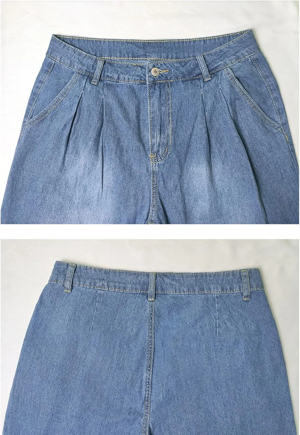 SOMTHRON Women's Wide Leg Jeans High Waist Baggy Slouchy Loose Boyfriend Denim Pants Trousers