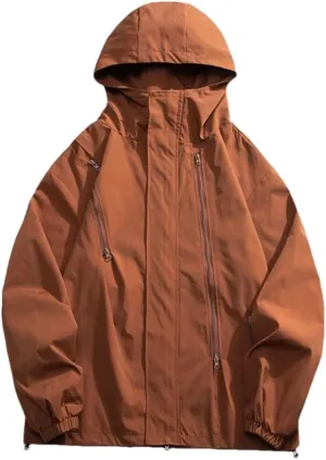 Spring Fashion Hooded Jacket Men's Casual Solid Color Loose Warm Jacket