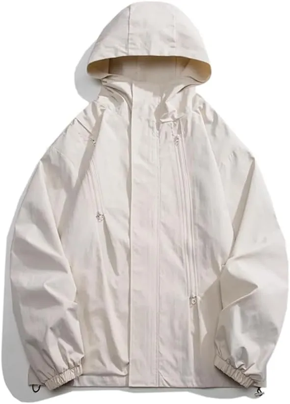 Spring Fashion Hooded Jacket Men's Casual Solid Color Loose Warm Jacket