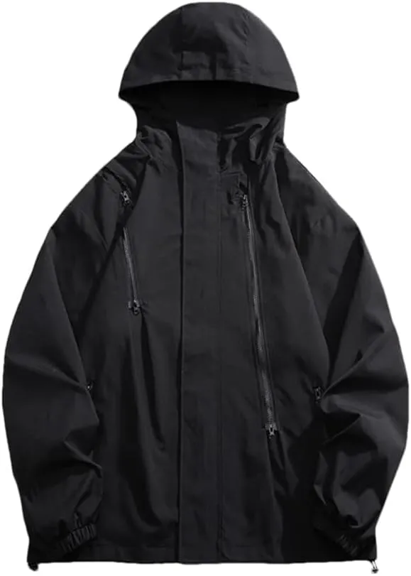 Spring Fashion Hooded Jacket Men's Casual Solid Color Loose Warm Jacket
