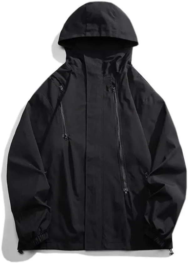 Spring Fashion Hooded Jacket Men's Casual Solid Color Loose Warm Jacket