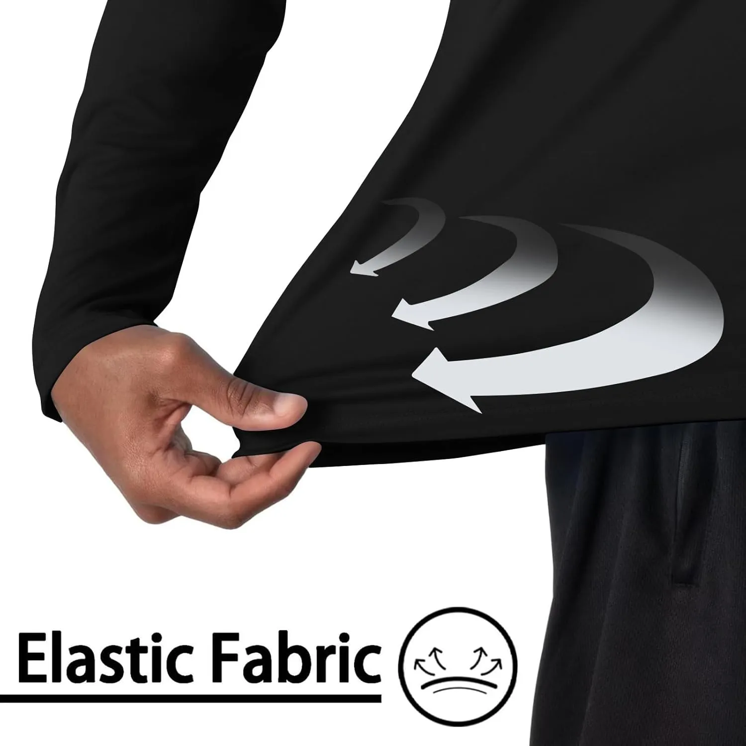 Sun Protection Shirts Men Long Sleeve Fishing Shirts Casual Lightweight Hoodie Breathable Athletic Hiking Tee Shirt